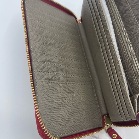 Neiman Marcus Red Zipper Wallet NWT - Picture 6 of 11